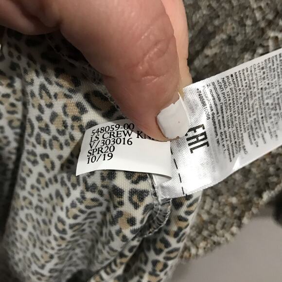 Banana Republic Fit & Flare Midi Leopard Print Dress Size S Long Sleeve - Picture 7 of 8